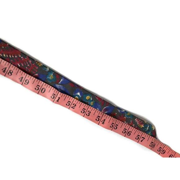 Christian Dior Monsieur Red Blue Floral Pattern Classic Silk Tie Necktie 58" - Picture 7 of 7